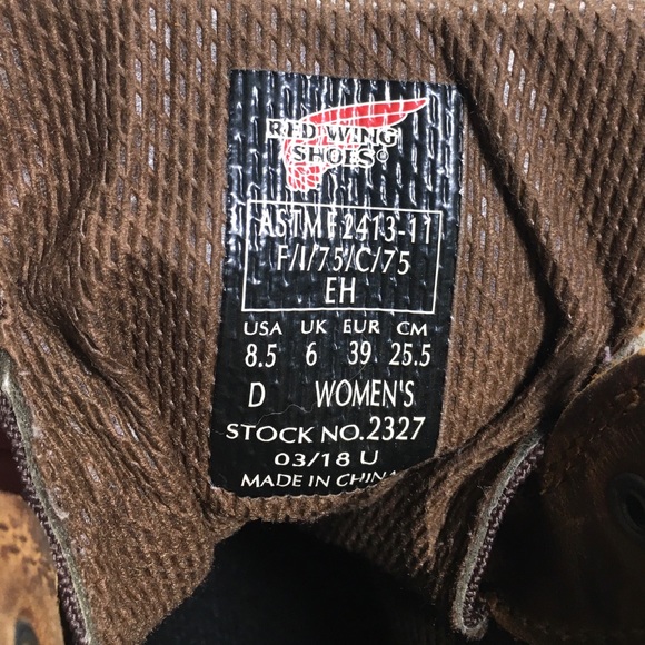 Red Wing 2327 Flexbond Waterproof Brown Leather Womens Steel Toe Shoes Boots 8.5
